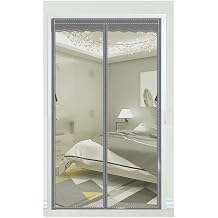 Magnetic Screen Door 25 X 98inch Hands Free Mesh Curtain Full Frame Self Sealing with Strong Magnets for French Sliding Door Screen(Pure Grey)