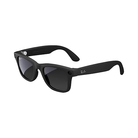 Meta Ray-Ban (Gen 1), Wayfarer Large, Matte Black | Smart AI Glasses for Men, Women 12 MP Ultra-Wide Camera, Audio, Video Recording, Bluetooth Polarized Gradient Graphite Lenses Sunglasses