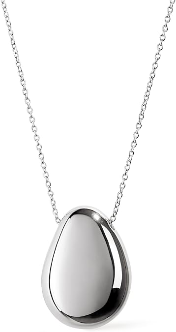 Ana Luisa Pebble Pendant Necklace for Women - 14K Gold Plated and Silver Rhodium Plated Trendy Teardrop Necklace with Lobster Clasp - Hypoallergenic, Water-Resistant, Tarnish-Free Jewelry