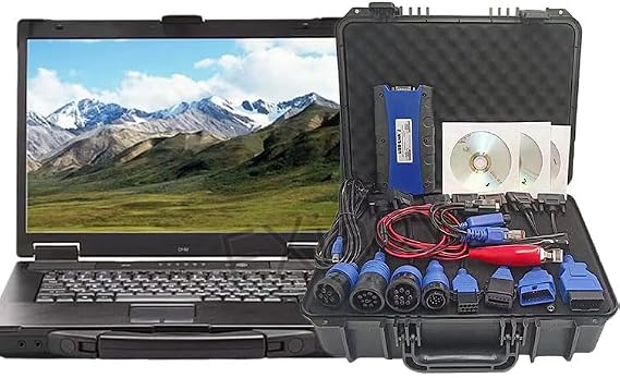 Diesel Laptops for Nexiq USB Link 2 (VOl) Heavy Duty Truck Excavator Diagnostic Scanner Tool Wired Edition with Repair Information & Diagnostic Software (Nexiq2 Support eTechnician with Laptop)