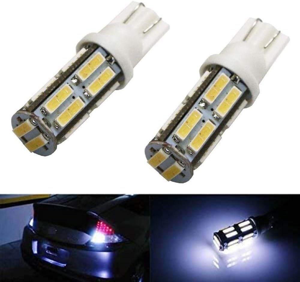 iJDMTOY 2 Xenon White 18-SMD T10 T15 LED Bulbs Compatible With Car Backup Reverse Lights, Bulb Size 912 920 921 906