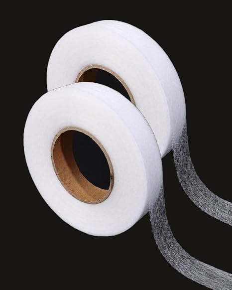 3/4 Inch Black Hemming Tape, 2 Rolls 140 Yards No Sewing Hem Tape Iron on Stitch Witchery Tape for Pants Crafting Projects (White)