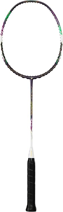 Badminton Racket Full Carbon Professional Badminton Set High Tension 18-35lbs 4U Continuous Smash for Speed Singles/Rear-Court Doubles-Chocolate Dark Purple (Get Strung)