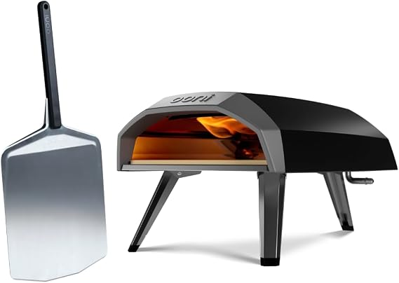 Ooni Koda 12 Gas Pizza Oven & Peel Bundle 28mbar Propane Outdoor Portable Oven For Fire and Stonebaked 12 Inch Pizzas in 60 Seconds, Includes 12" Pizza Peel and Gas Hose & Regulator