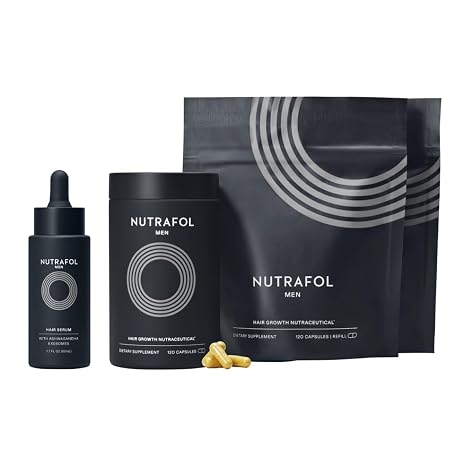 Nutrafol Men's Hair Supplement and Hair Serum, for Visible Thickness and Strength - 3 Month Supply, 1.7 Fl Oz Bottle