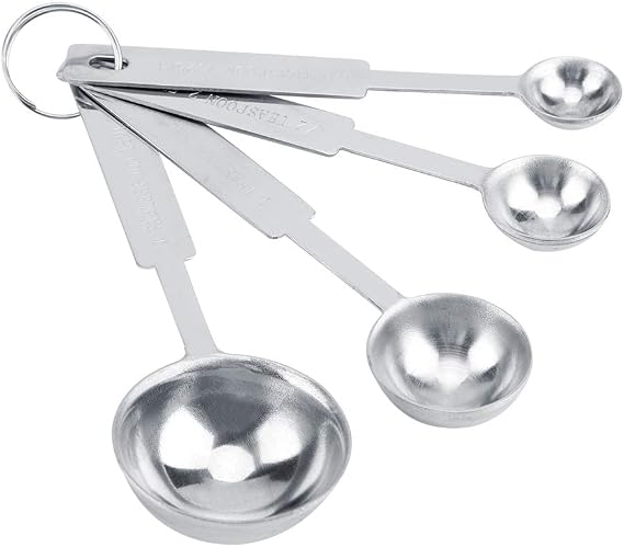 Stainless Steel Measuring Spoons, Set of 4 with 1/10 tsp 1/2 tsp 1 tsp 1 tbsp for Dry and Liquid Ingredients
