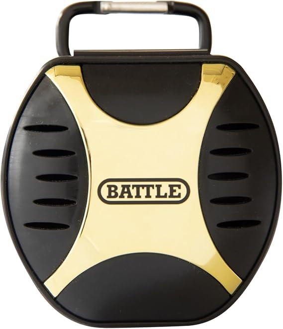 Battle Sports Science Premium Mouthguard Case, Black/Gold, NS | Keeps your guard clean when not in use, Ventilated design stays fresh, Durable snap-lock lid, Compact and easy to carry