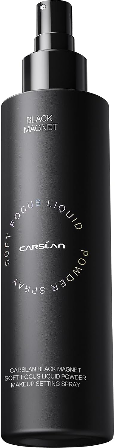 CARSLAN Black Magnetic Liquid Powder Makeup Set Spray 16H Long Lasting Oil Control Rock Face Makeup, Stain Resistant, Waterproof Finish Spray, 100ml3.4 fl oz