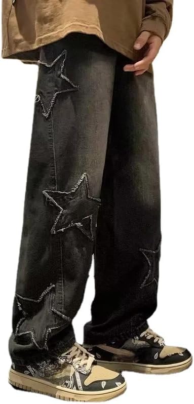 Grunge Baggy Jeans Y2K Emo Alt Cargo Pant Star Patchwork Fairycore Demin Cloting Jogger Hiphop Gothic Tripp Streetwear