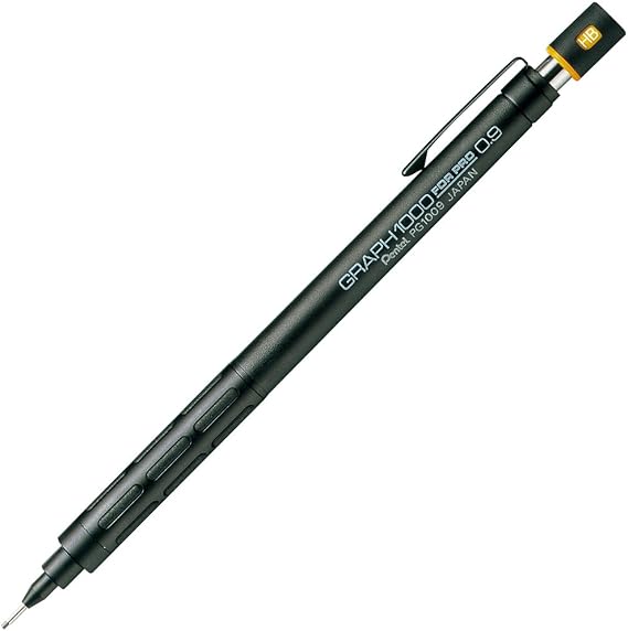 Pentel PG1009 Pentel PG1009 (0.9 mm) Mat Metal Gövdeli Teknik Çizim ve Yazı İçin Mekanik Kurşun Kalem, Orijinal Kutusunda