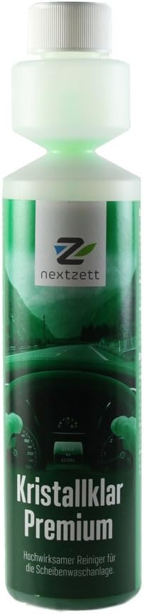 nextzett Kristall Klar Washer Fluid 1:200 High Performance Concentrate Makes over 13 Gallons - Smear-Free, Glare-Free, Contains Water Softeners - NO Freeze Protection - 8.5 fl. oz.