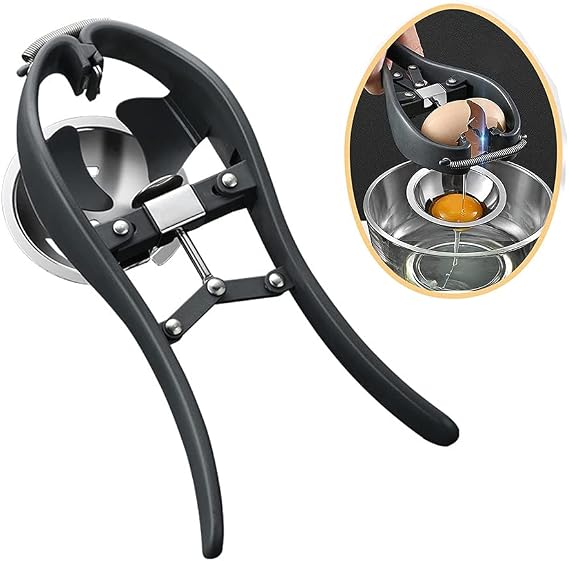 Egg Cracker,Stainless Steel Egg Opener, Automatic Egg Cracking Tool, Easy Eggshell Cutter Stainless Steel Eggshell Cutter Egg Separator Creative Kitchen Tools (Silver)