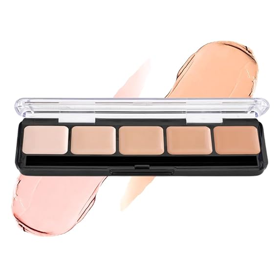 Graftobian Professional Makeup - Cool #1 Cream Foundation Palette, Contour Palette and Color Corrector for Full Coverage Foundation - 5 Well Concealer for Fair to Light Skin