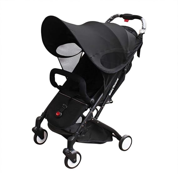 Universal Stroller Sun Shade Sun Shield Cover for Baby Breathable Anti-UV Pushchair Sunshade Screen with Adjustable Strap Waterproof Summer Pram Awning Canopy Cover Windshield Accessories