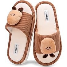 XIXITIAO Cute House Slippers for Women Men Indoor Cozy Memory Foam Slip On Open Toe Slippers Funny Comfy Cartoon Slippers