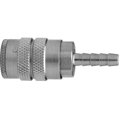 Dixon Valve & Coupling DC2044 Brass Air Chief Industrial Interchange Quick-Connect Air Hose Socket, 1/4" Coupler x 3/8" Hose ID Barbed, 37 CFM Flow Rating