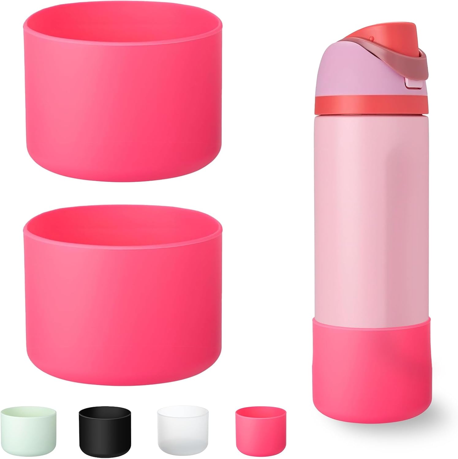2 PCS Silicone Boot for Owala Water Bottle 32 oz 24oz,Anti-Slip, Scratch & Dent for Owala Boot 32 oz 24 oz,Bottom Protector Sleeve for Owala FreeSip, Twist, and Flip Bottle