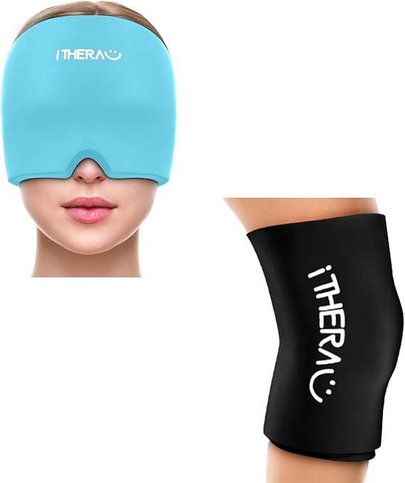 iTHERAU Migraine Relief Cap & Knee Ice Pack Wrap
