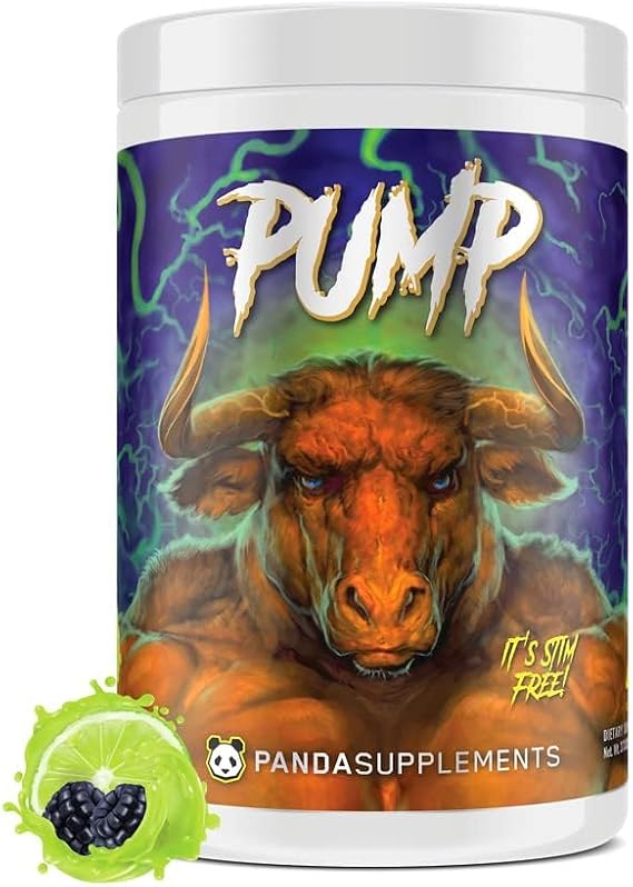 Underground Bio Labs Panda Supps Pump, Pre-Workout, No-Clump Formula w/10G L-Citrulline Malate, Alpha GPC, Lions Mane,CognatiQTM, VasoDrive-AP 40 Scoops (BlackBerry Lime)