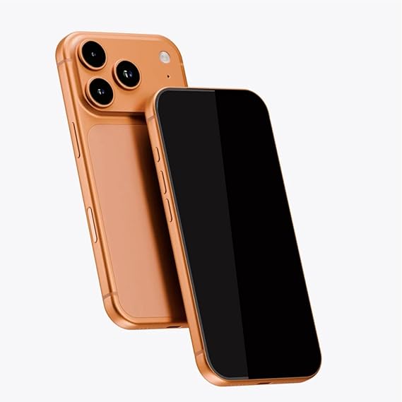 Non-Working FakePhone Compatible with 17ProMax, This's a Dummy Phone that Looks Like a Real Phone and No Logo (Orange,Black Screen)