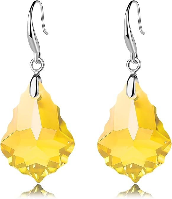EVEVIC Austrian Crystal Baroque Teardrop Dangle Earrings for Women