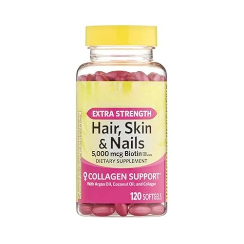 SEDLAV Extra Strength Hair, Skin, Nails Collagen Support Softgels, 5000 mcg Biotin, 120 Count Sticker