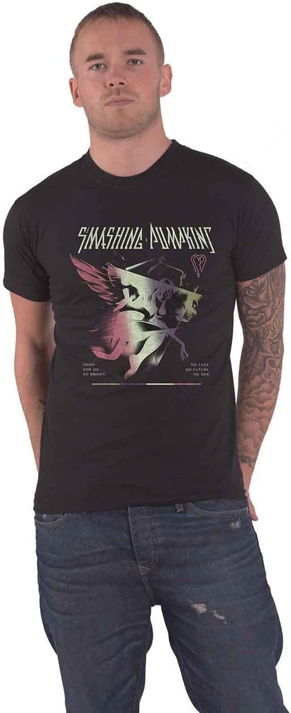 The Smashing Pumpkins T Shirt Shiny Band Logo 新しい 公式 メンズ ブラック
