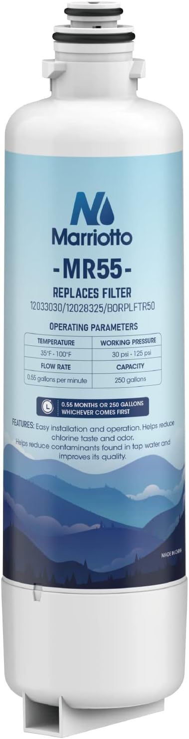 MARRIOTTO BORPLFTR50 Ultra Clarity Pro Refrigerator Water Filter 1 Pack | Compatible with Bosch Ultra Clarity Pro, BORPLFTR50, 12033030, 11032531, 11025825,12028325, BORPLFTR55, WFC100MF, WFS200MF