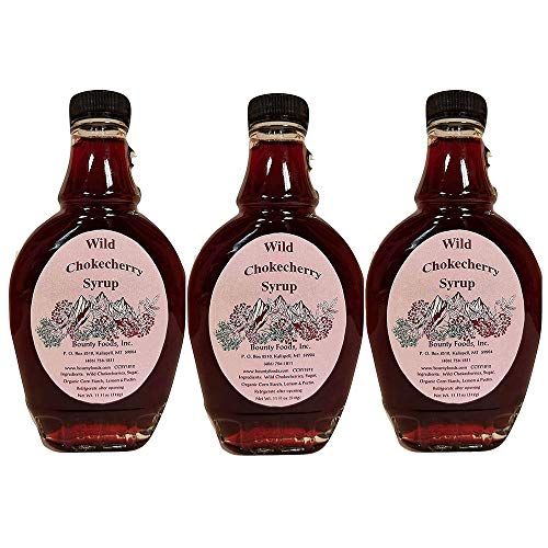 Montana Chokecherry Syrup Breakfast Toppings - 3 11 oz Gift-Set - Real Fruit Grown & Hand Picked in the Wild from Bounty Foods for Cocktails - Coffee - Pancakes - Gluten-Free Non-GMO C SY 3pk