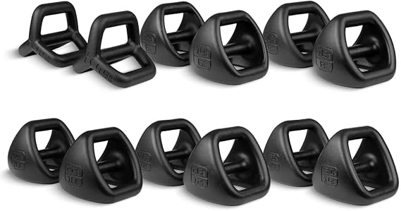 TRX YBell Pro Series 3-in-1 Dumbbell, Kettlebell and Push-Up Stand | Kettlebell and Push-Up Stand Equipment. Commercial Powder Coated Surface. Designed for Strength & Conditioning. 12 Piece.