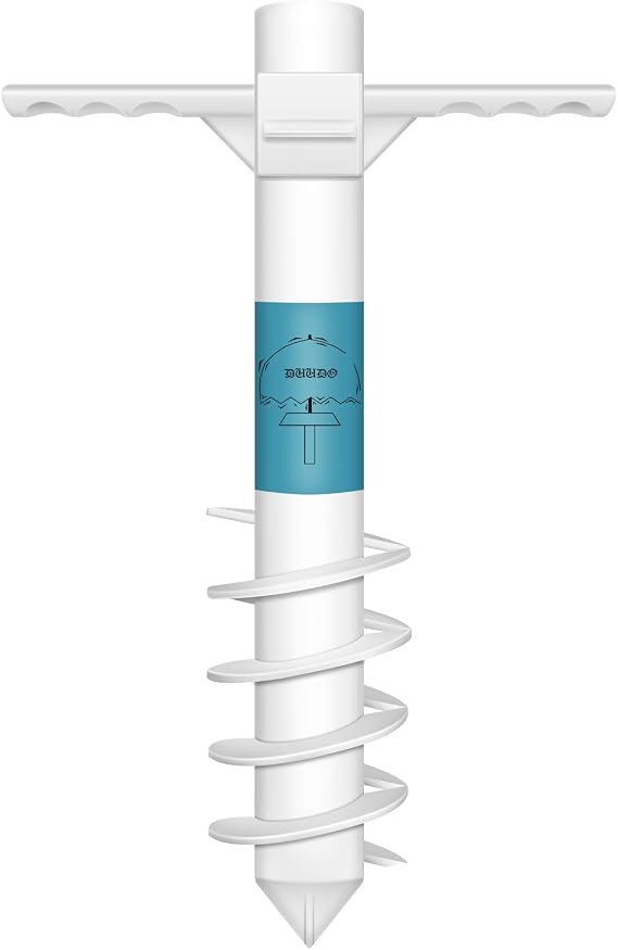 DUUDO Beach Umbrella Sand Anchor, Beach Accessories-Umbrella Base with 5-Spiral Screw Design, Beach Essentials Umbrella Holder Stand Resist Strong Winds One Size Fits All