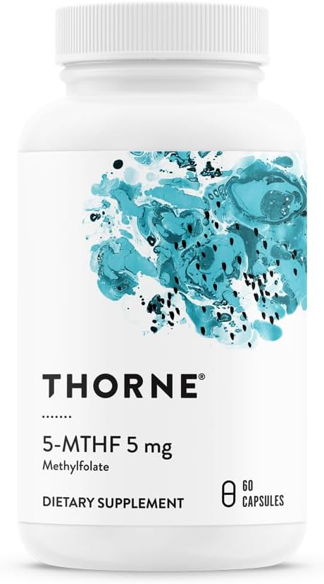 THORNE 5-MTHF 5 mg, Active Methylfolate Vitamin B9 Supplement, 60 Capsules
