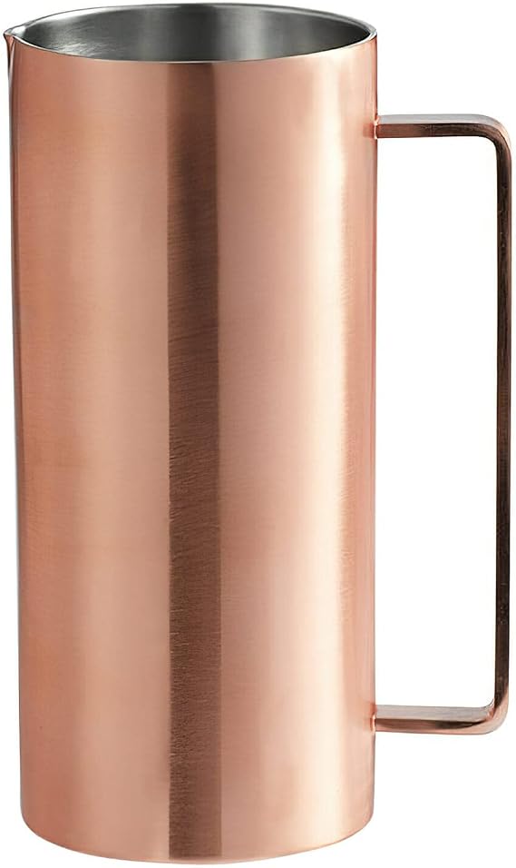 G.E.T. MM-160-BCPR/SS Insulated Sweat-Proof Copper Pitcher with Brushed Finish, 1.6 Quart