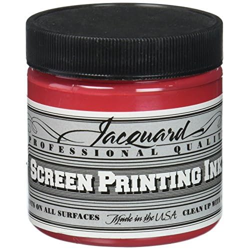 Jacquard Professional Screen Print Ink, Water-Soluable, 4oz Jar, Opaque Red 126