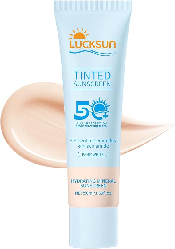 Tinted Mineral Sunscreen SPF 50-2-in-1 Makeup & Sunscreen for Natural Glow, Broad Spectrum Protection + Skincare Benefits All Skin Types, Korean Skincare (50ml) (Number 2)