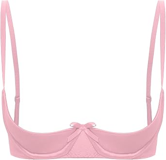 Womans Push Up Underwire 1/4 Cup Shelf Bra Demi Balconette Bralette Hollow Out Crop Top