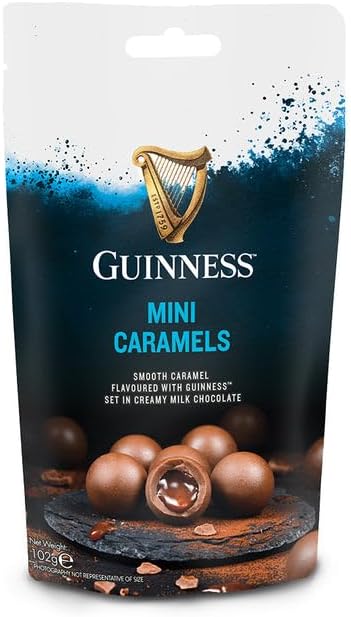 Guinness Mini Caramels Milk Chocolate Pouch 102g - 2024 New Packaging Perfect for Gifting