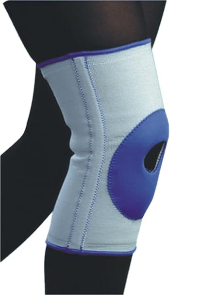 Alex Deluxe Compression Knee Support, Large, White/Blue