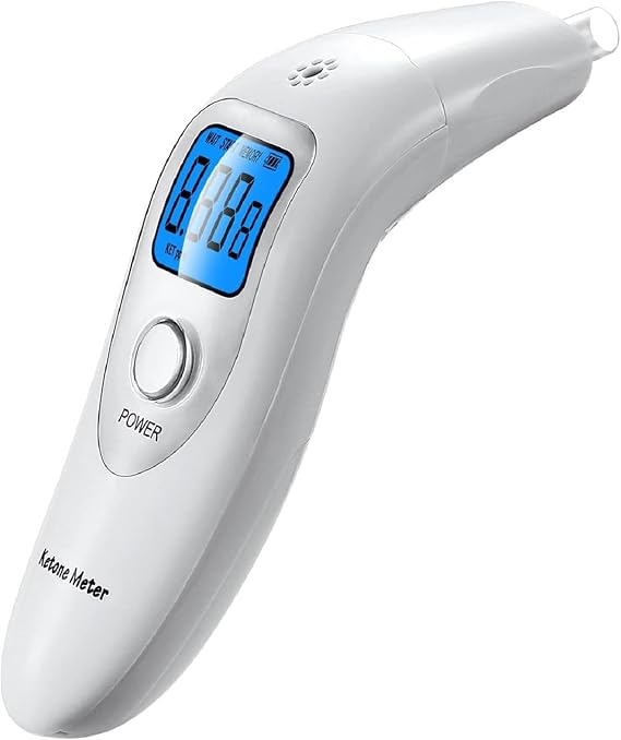 Ketone Breath Analyzer Digital Ketosis Breath Tester Ketone Breath Meter for Tracking Ketosis Levels with 10 Replaceable Mouthpieces for Personal Use