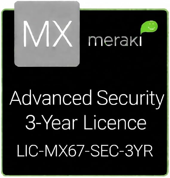 MR Series MX67 Compatible Advanced Network Security License 1 Device Coverage LIC-MX67-SEC-3YR (3-Year)
