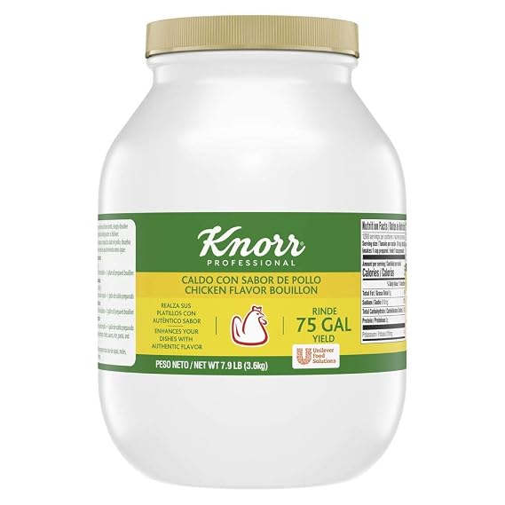 Knorr Professional Caldo de Pollo, Chicken Flavor Bouillon Jar, 7.9 Lb