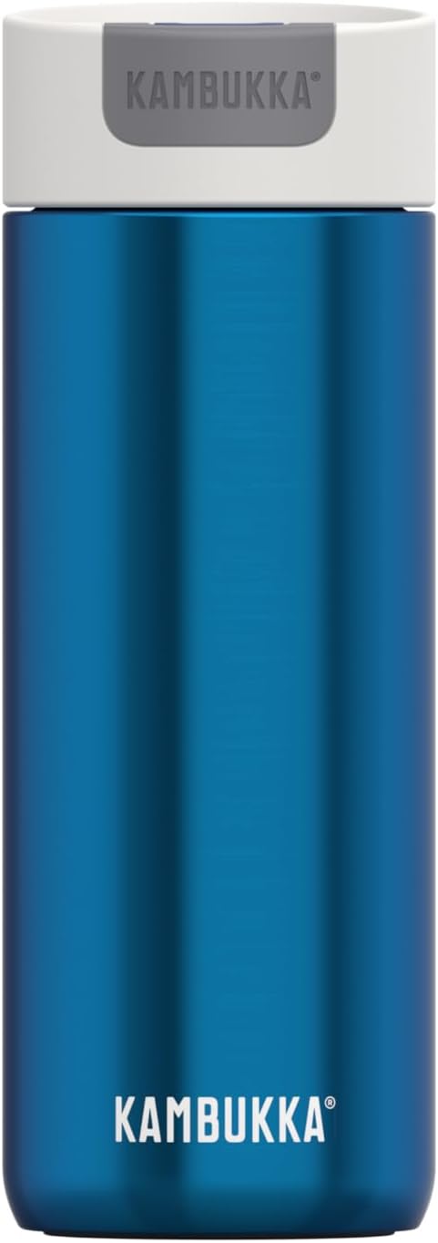 Kambukka Olympus 500ml / 17oz Stainless Steel Travel Mug, Thermal Insulated Coffee Mug for Hot and Cold Beverages, Leak-Proof with Non-Slip Base and Snapclean Technology - Blue Moon