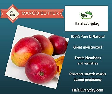 Raw Mango Butter - 1/2 Lb (8oz) by SAAQIN - Expeller Pressed and Refined from The Seed Kernel of The Mango - Very mild Smell Makes is Great for Body Butters