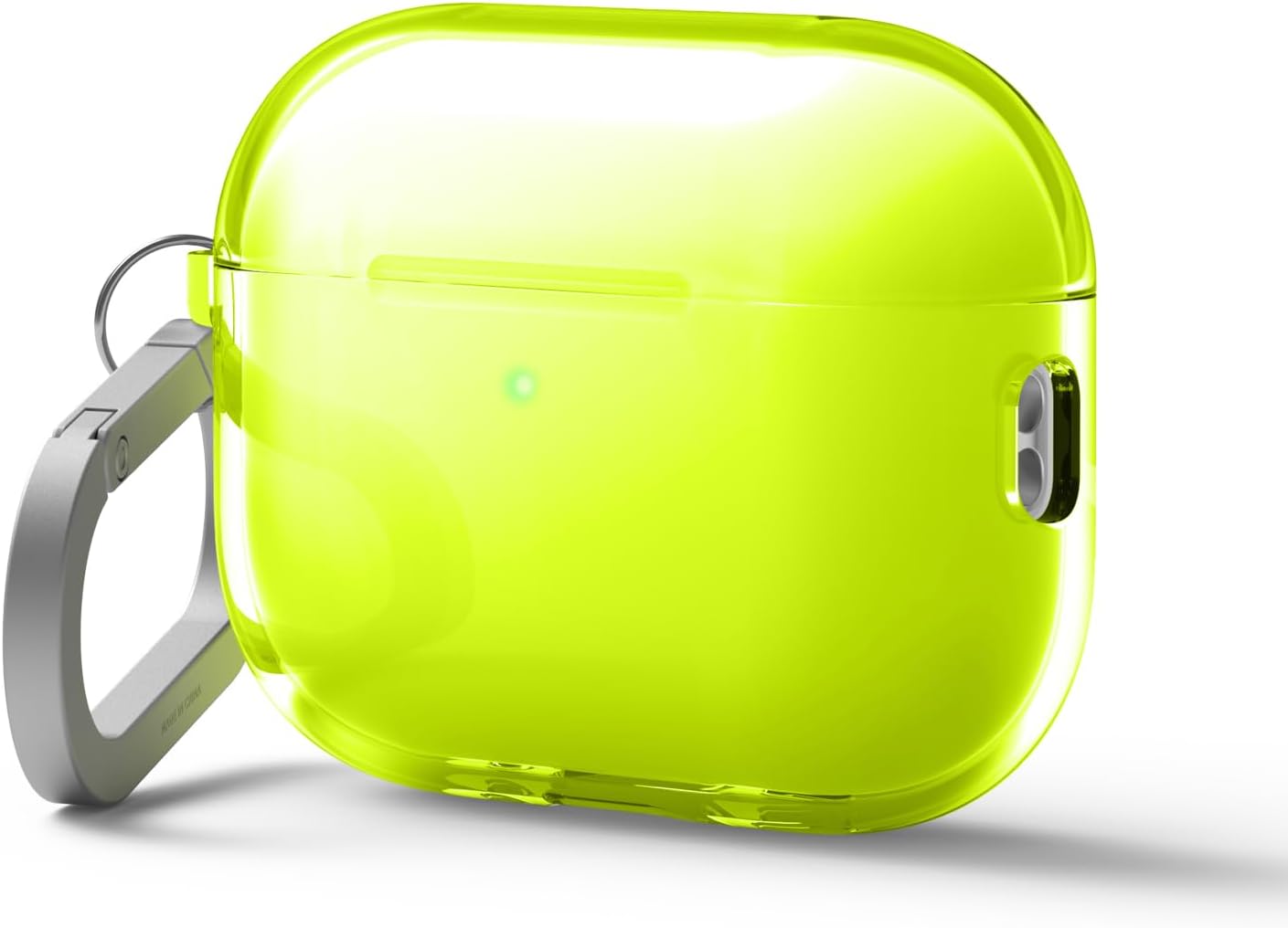 elago Clear Case Compatible with AirPods Pro 3 Case Clear Cover - Carabiner Included, Reduced Yellowing, Shockproof, Full Protection, Soft TPU, Wireless Charging Neon Yellow