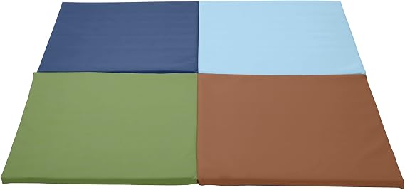 ECR4Kids SoftZone Quad Fold-N-Go Activity Mat, Folding Playmat, Contemporary