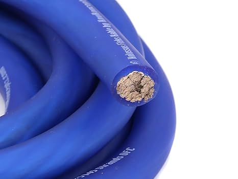 KnuKonceptz Kolossus Flex Kable OFC 0 Gauge Power Wire Copper Cable Blue (50 ft) 1/0 AWG