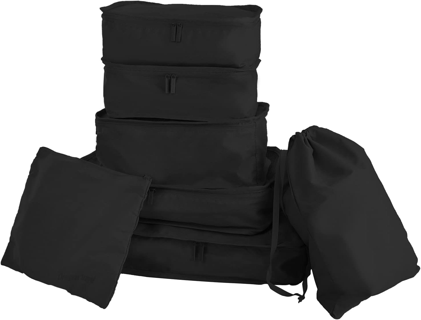 TABITORA Packing Cubes System for Travel 7 Set Luggage Packing Organizer Travel Accessories, Black
