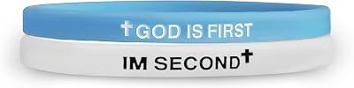 GOD IS FIRST Bracelet for Men Women, Im Second, Christian Rubber Bracelet, Inspirational Bible Verse Bracelets, Unique Gift for Christians Seeking Daily Encouragement
