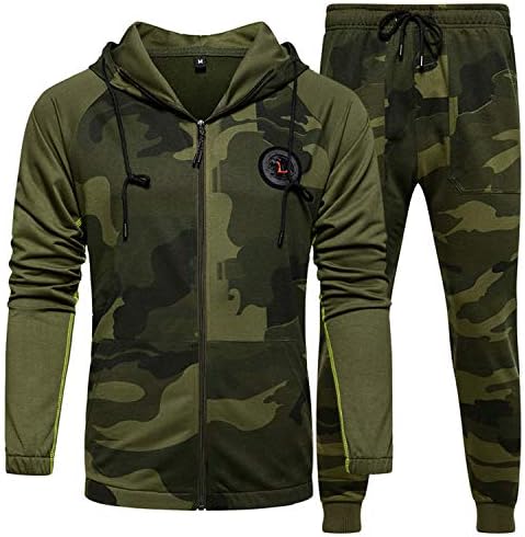 MANLUODANNI Mens Sweatsuits 2 Piece Hoodie Tracksuit Casual Comfy Camo Suits for Men