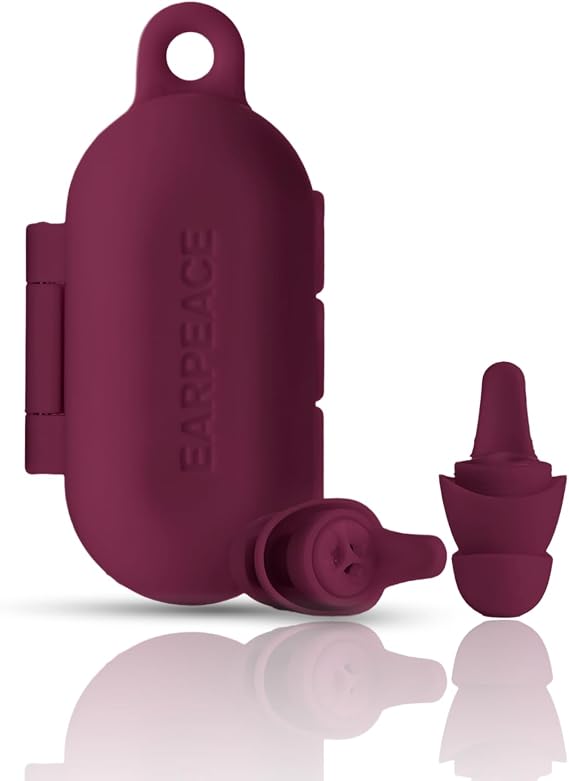 EarPeace Reusable Silicone Earplugs with Carrying Case - Sugared Berry